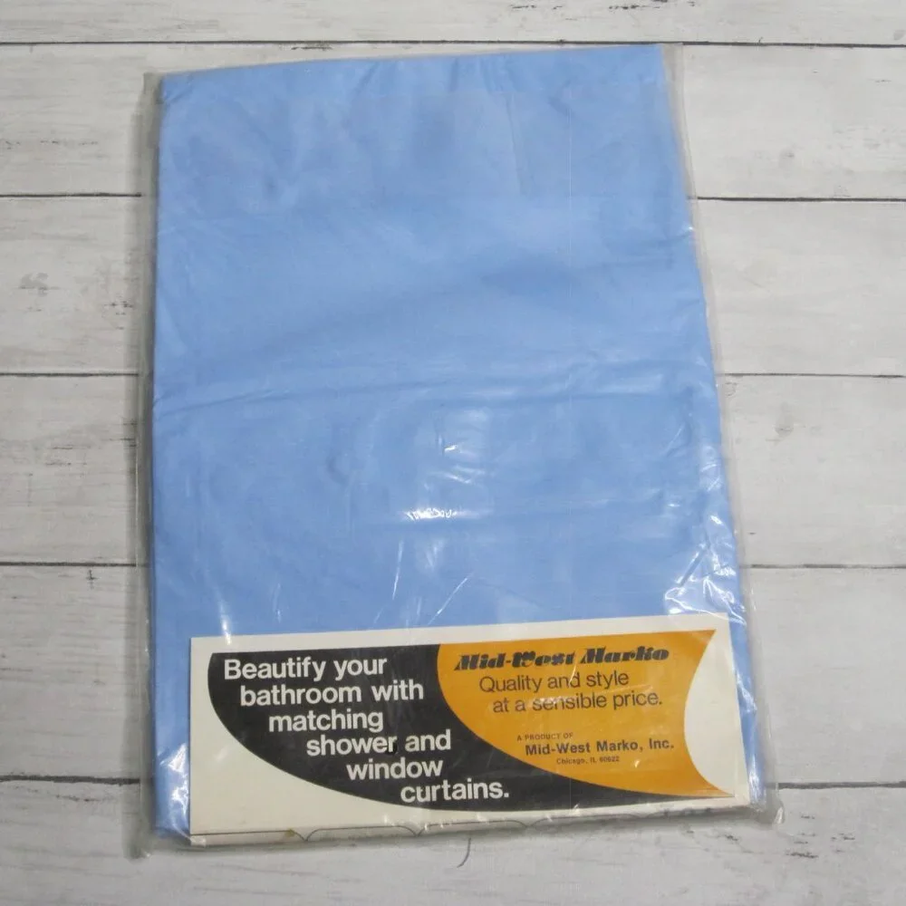 Vintage MCM Mid-West Marko Bathroom Shower Curtain Blue Waterproof